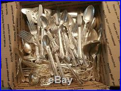 Vtg Mix Lot of 325 Pieces Silverplate Flatware Spoon Forks Sets Craft Resale Art