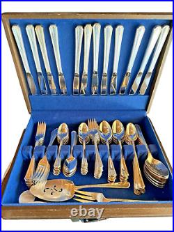 Vtg ONEIDA Silversmiths 95pc Silverplate Clairhill/Fairhill Flatware Set Serv 12