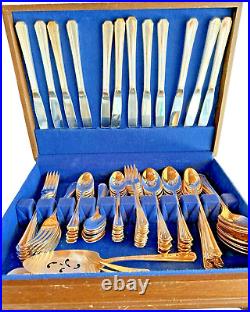 Vtg ONEIDA Silversmiths 95pc Silverplate Clairhill/Fairhill Flatware Set Serv 12