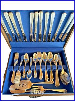 Vtg ONEIDA Silversmiths 95pc Silverplate Clairhill/Fairhill Flatware Set Serv 12