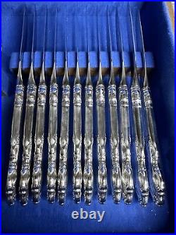 Vtg Reed & Barton English Crown Silver Plate 62 Pc Silverware 1968 With Box EUC