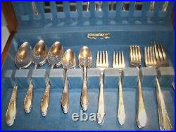 Vtg Silver Plate Flatware 53 piece set 1941 Gardenia Pattern by Edward J. Conroy