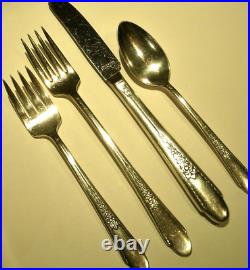 Vtg Silver Plate Flatware 53 piece set 1941 Gardenia Pattern by Edward J. Conroy