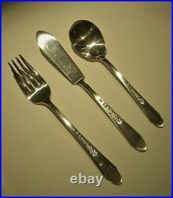 Vtg Silver Plate Flatware 53 piece set 1941 Gardenia Pattern by Edward J. Conroy