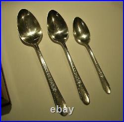 Vtg Silver Plate Flatware 53 piece set 1941 Gardenia Pattern by Edward J. Conroy