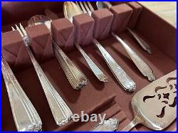 Vtg Silverplate National Silver Co. NS Nineteen Flatware Set with Serving 60 pcs