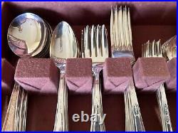 Vtg Silverplate National Silver Co. NS Nineteen Flatware Set with Serving 60 pcs