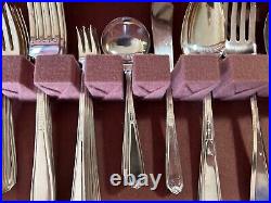 Vtg Silverplate National Silver Co. NS Nineteen Flatware Set with Serving 60 pcs