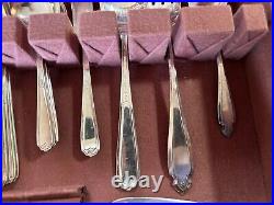 Vtg Silverplate National Silver Co. NS Nineteen Flatware Set with Serving 60 pcs