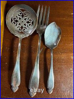 Vtg Silverplate National Silver Co. NS Nineteen Flatware Set with Serving 60 pcs