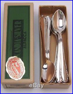 Vtg Swedish Heavy Silver Plate Demitasse Teaspoons Coffee Spoons HAGA 12 Box Set