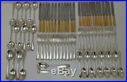 Vtg c1900 Walker & Hall 79 Piece Silver Plate Cutlery Set For 12 People Canteen