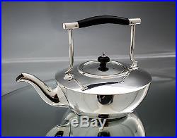 Vtg silver plate Mappin & Webb spirit kettle teapot Christopher Dresser style
