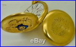 WOW! Rare antique Ottoman Sultan's award 18k gold plated silver&enamel watch