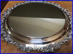 Wallace Baroque Plateau Mirror Silverplate Holloware Older Vintage