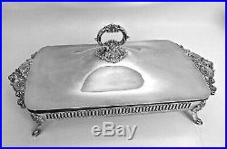 Wallace Baroque Silver Plate Footed Buffet Server #226 Vintage Casserole Server