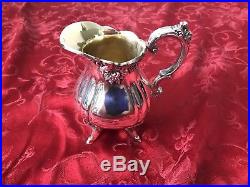 Wallace Baroque Silver Plated Tea Set Coffee Service 5 Piece Vintage 281-284