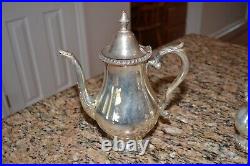 Wallace M601 Vintage Lovely Silver plate 4pcs Coffee Tea set Creamer/Sugar/Waste