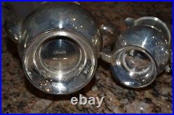 Wallace M601 Vintage Lovely Silver plate 4pcs Coffee Tea set Creamer/Sugar/Waste