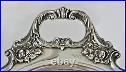 Wallace Silver Plate Tray Platter 23.5x16, Ornate Royal Rose 9825, 1960s VTG