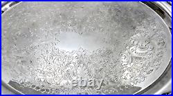 Wallace Silver Plate Tray Platter 23.5x16, Ornate Royal Rose 9825, 1960s VTG