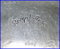 Wallace Silver Plate Tray Platter 23.5x16, Ornate Royal Rose 9825, 1960s VTG