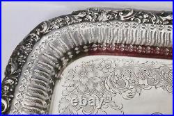 Webster Wilcox Silver Plate Tray, Pierced Sides Flora Grape Border, Vintage FINE