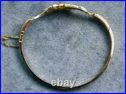 Women's Vintage Bangle Bracelet Marquise Lab Created Opal 14K Gold Plated Silver