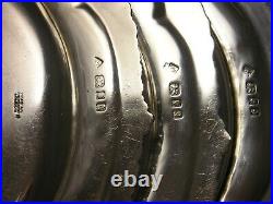 Wonderful Rare Set 12 Harman 1931 Silver Side Plates 2951 grams Bull Head Crest