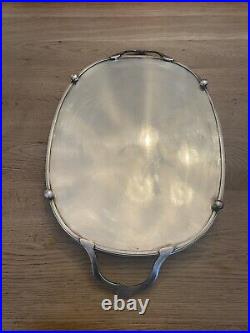 XL Antique Vintage Vf Oman EPB Silver plate Gallery Butler Serving Tray Handles